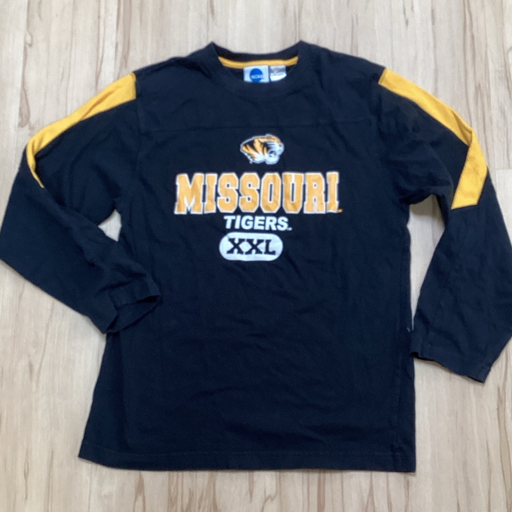 NCAA Outerstuff Missouri Tigers Black & Gold Yellow Long Sleeve Tee‎ Shirt 14/16